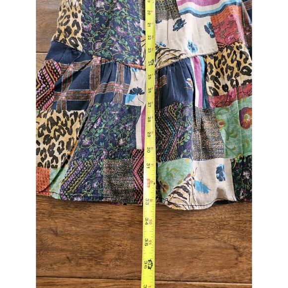 Anthropologie Pilcro Patchwork Tiger Midi Dress Women's Size M Boho - Picture 9 of 10